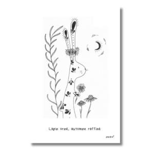 Carte Lapin orné, automne raffiné
