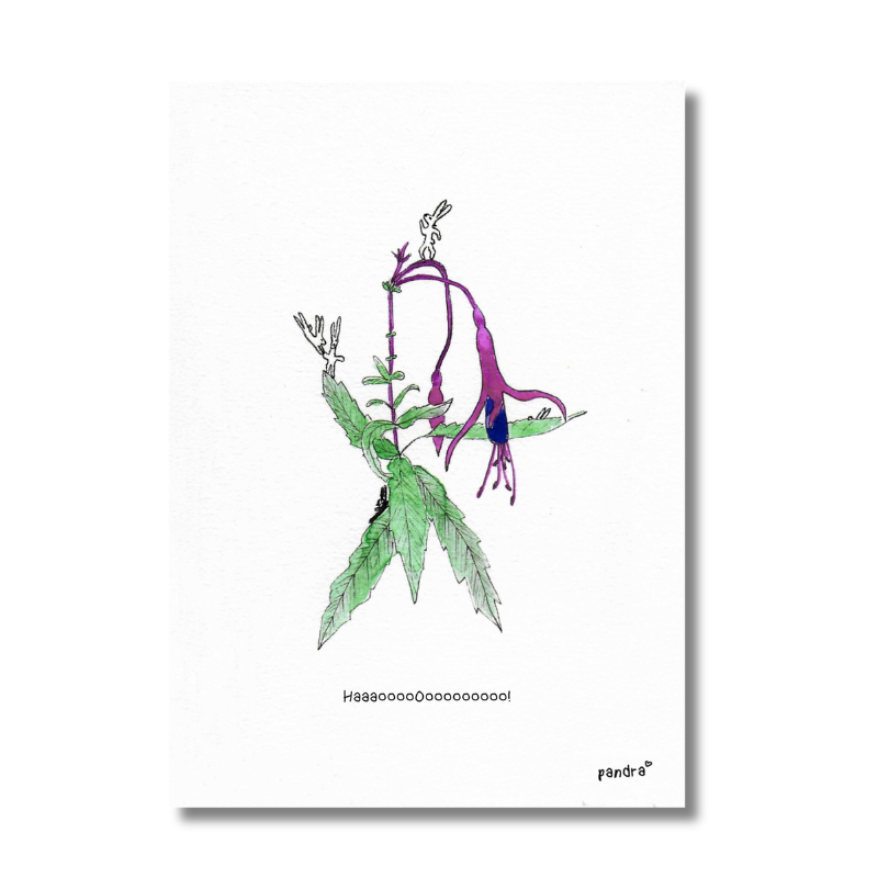 Carte Hahooooo fuschia