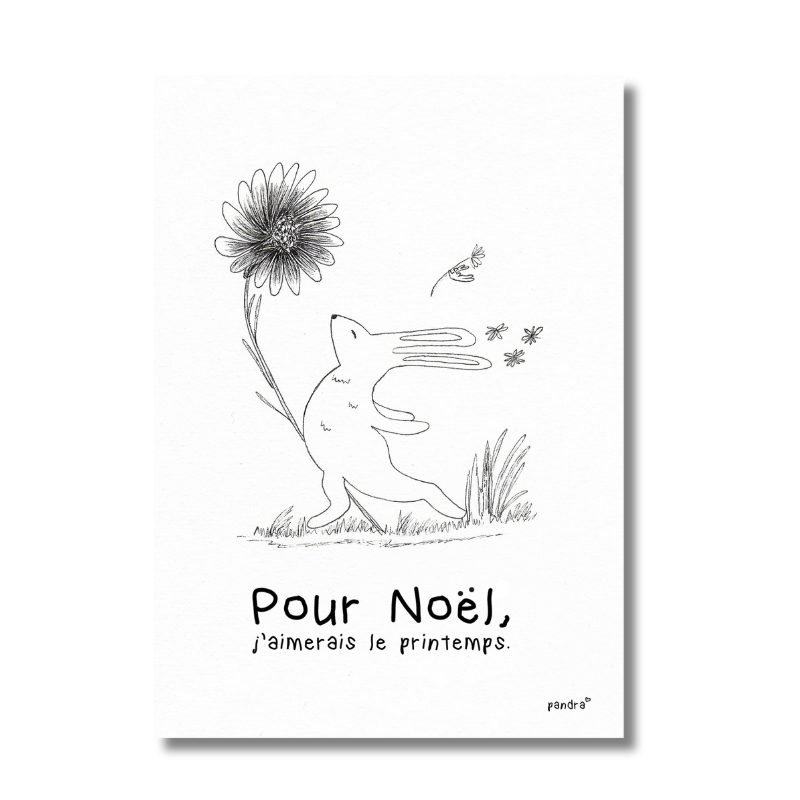 Carte Pour Noël, j'aimerais du printemps